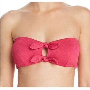 MinkPink Bandeau Bikini Top Fuchsia Pink Size Medium NWT